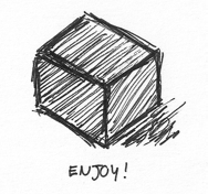 a black box with the text 'enjoy!' written under.