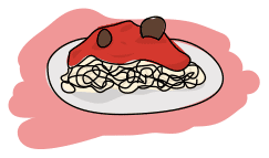 a plate of meatball spaghetti