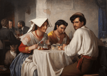 the original In a Roman Osteria painting